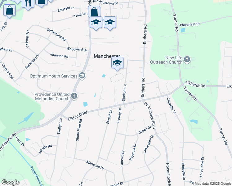 map of restaurants, bars, coffee shops, grocery stores, and more near 1125 Sunkist Avenue in Richmond