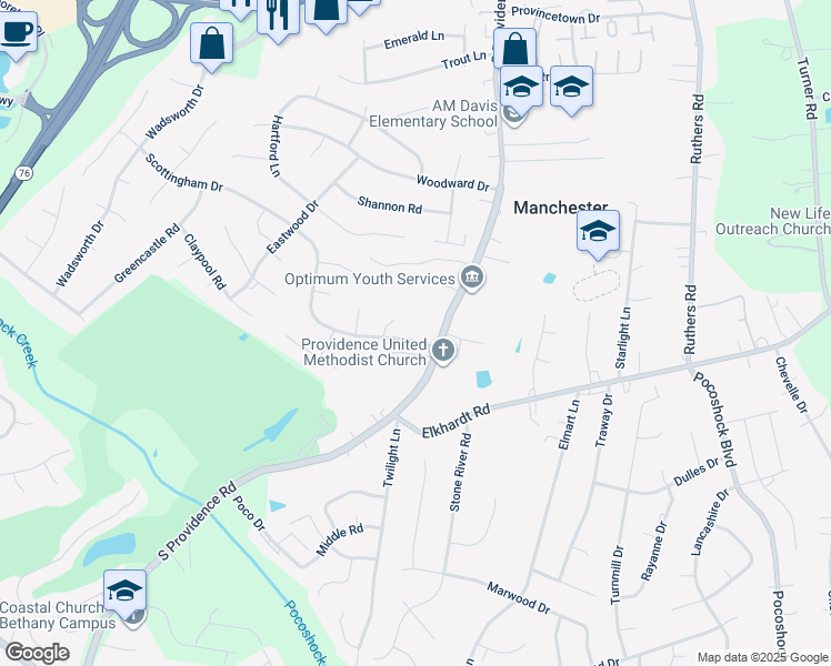 map of restaurants, bars, coffee shops, grocery stores, and more near 8312 Scottingham Drive in Richmond
