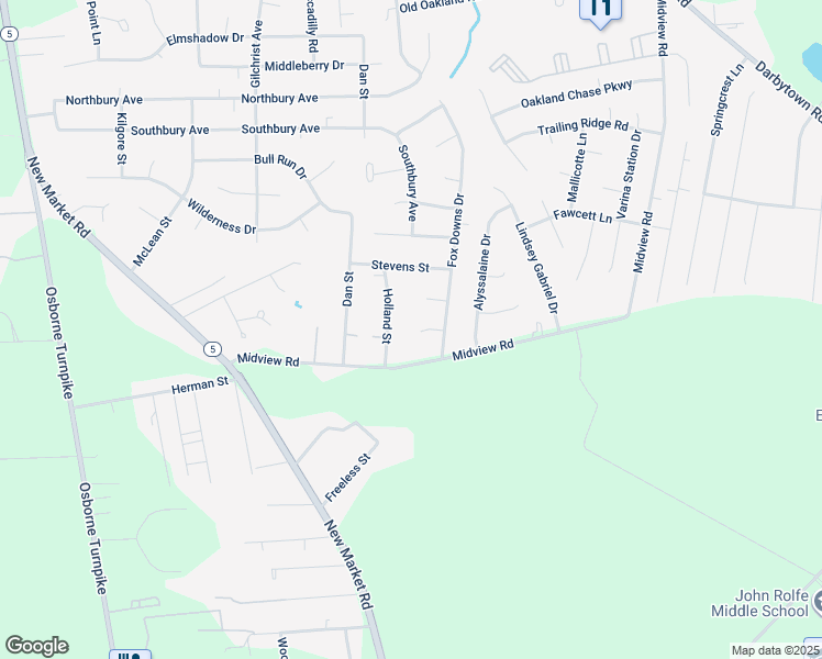 map of restaurants, bars, coffee shops, grocery stores, and more near 1600 Fox Downs Place in Richmond