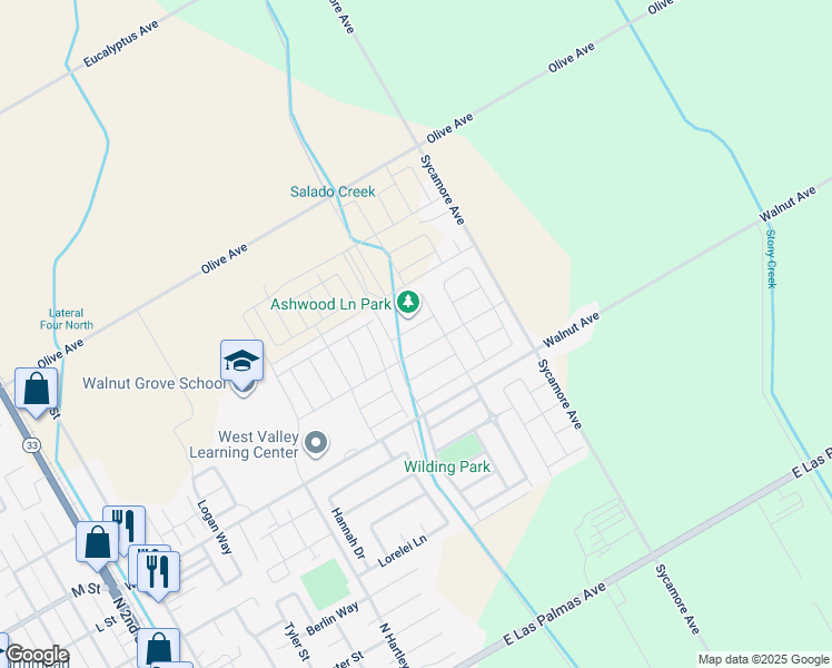 map of restaurants, bars, coffee shops, grocery stores, and more near 822 Holdenhurst Ln in Patterson