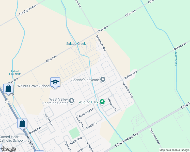 map of restaurants, bars, coffee shops, grocery stores, and more near 822 Holdenhurst Ln in Patterson
