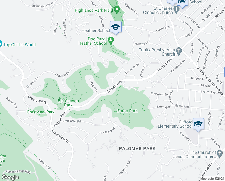 map of restaurants, bars, coffee shops, grocery stores, and more near 3009 Brittan Avenue in San Carlos