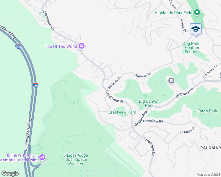 map of restaurants, bars, coffee shops, grocery stores, and more near 3395 Melendy Drive in San Carlos