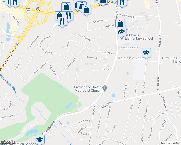 map of restaurants, bars, coffee shops, grocery stores, and more near 8412 Scottingham Court in Richmond