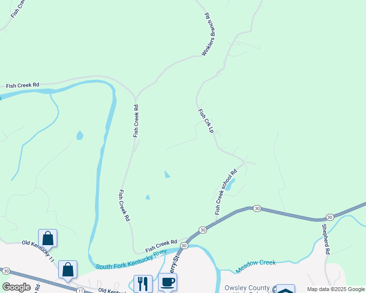 map of restaurants, bars, coffee shops, grocery stores, and more near 211 Booneville Heights Road in Old Landing