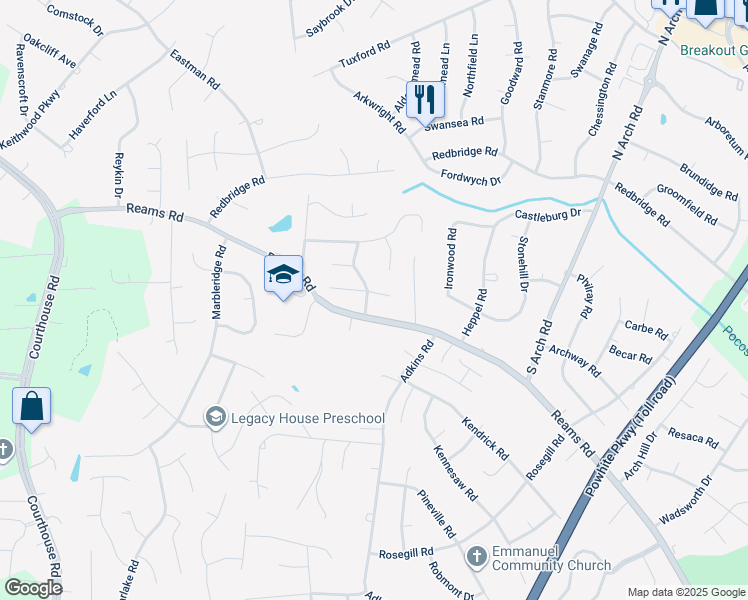 map of restaurants, bars, coffee shops, grocery stores, and more near 9921 Wenatchee Court in Richmond