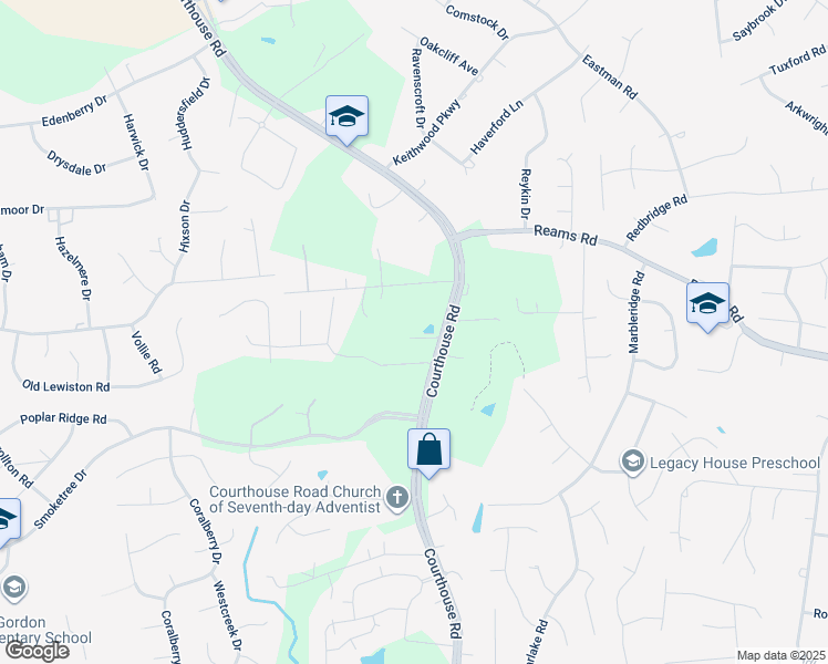 map of restaurants, bars, coffee shops, grocery stores, and more near 146 Courthouse Road in Chesterfield County