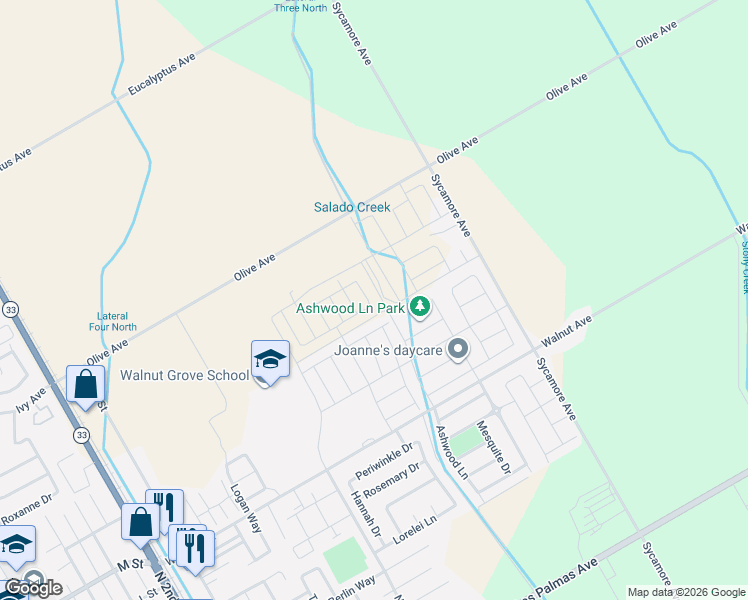 map of restaurants, bars, coffee shops, grocery stores, and more near 860 Olive Avenue in Patterson