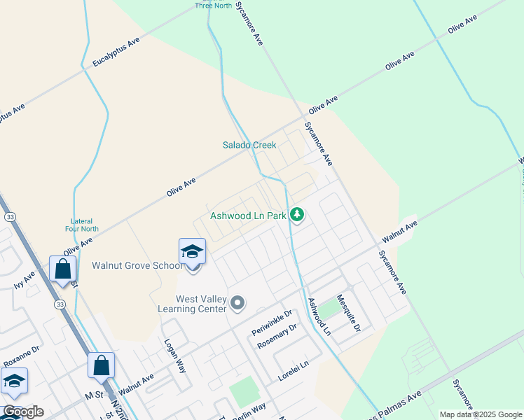 map of restaurants, bars, coffee shops, grocery stores, and more near 860 Olive Avenue in Patterson