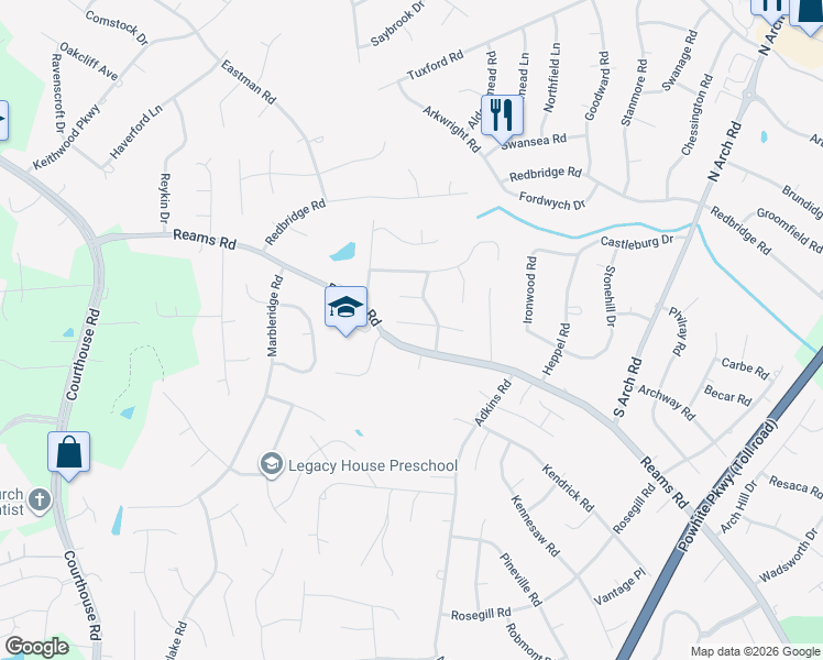 map of restaurants, bars, coffee shops, grocery stores, and more near 10019 Wenatchee Terrace in Richmond