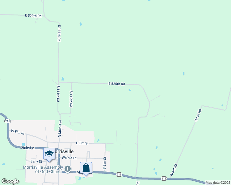 map of restaurants, bars, coffee shops, grocery stores, and more near 1178 East 525th Road in Morrisville