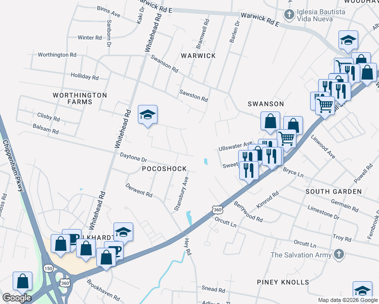 map of restaurants, bars, coffee shops, grocery stores, and more near 1435 Stansbury Avenue in Richmond