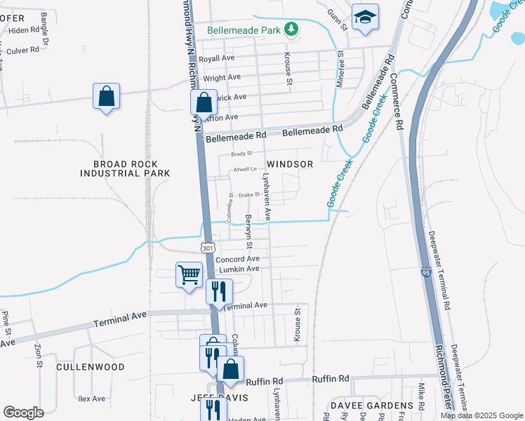 map of restaurants, bars, coffee shops, grocery stores, and more near 2503 Lynhaven Avenue in Richmond