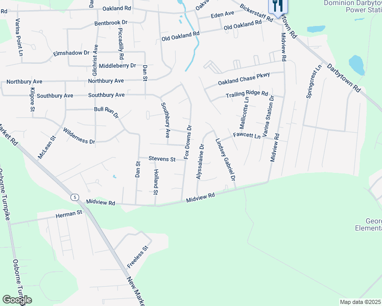map of restaurants, bars, coffee shops, grocery stores, and more near 6905 Fox Downs Drive in Richmond