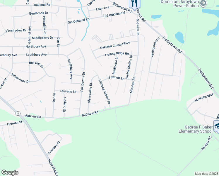 map of restaurants, bars, coffee shops, grocery stores, and more near 6512 Tide Terrace in Richmond