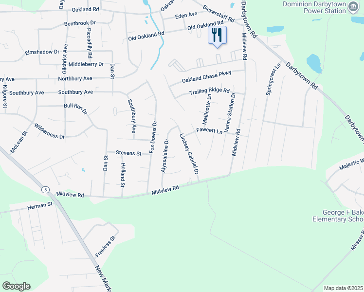 map of restaurants, bars, coffee shops, grocery stores, and more near 2104 Lindsey Gabriel Drive in Henrico