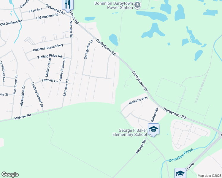 map of restaurants, bars, coffee shops, grocery stores, and more near 6424 Blossom View Lane in Richmond