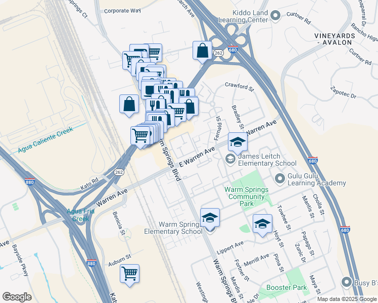 map of restaurants, bars, coffee shops, grocery stores, and more near 138 Shaniko Common in Fremont