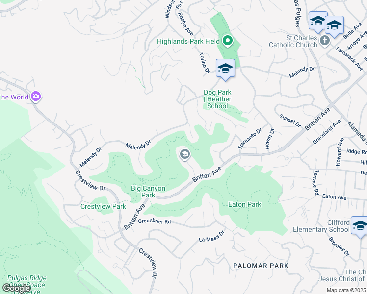 map of restaurants, bars, coffee shops, grocery stores, and more near 1005 Drake Court in San Carlos