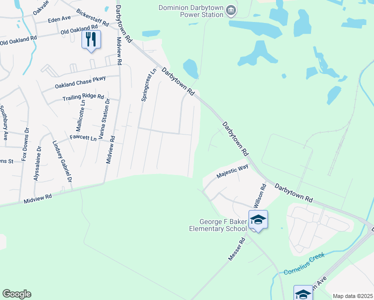 map of restaurants, bars, coffee shops, grocery stores, and more near 6420 Blossom View Lane in Richmond