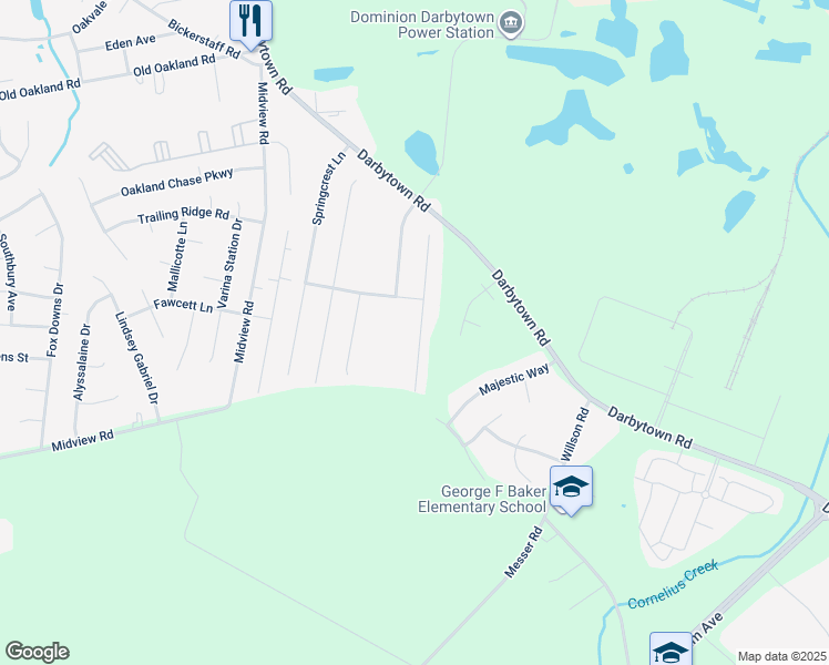 map of restaurants, bars, coffee shops, grocery stores, and more near 6420 Blossom View Lane in Richmond