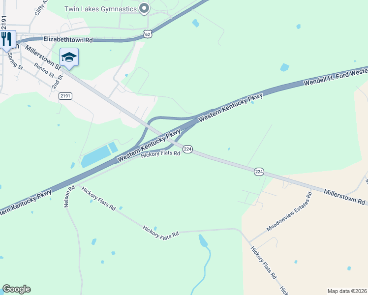 map of restaurants, bars, coffee shops, grocery stores, and more near 803 Millerstown Road in Clarkson