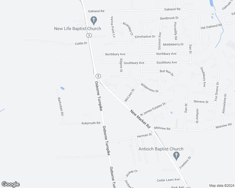 map of restaurants, bars, coffee shops, grocery stores, and more near 1174 New Market Road in Richmond