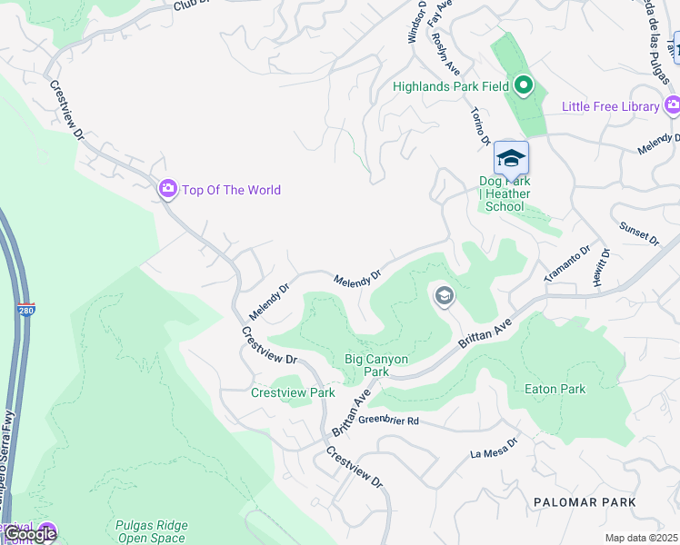 map of restaurants, bars, coffee shops, grocery stores, and more near 3309 Melendy Drive in San Carlos