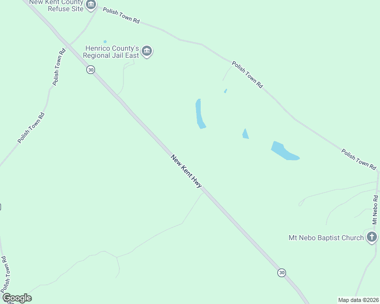 map of restaurants, bars, coffee shops, grocery stores, and more near 17540 New Kent Highway in Barhamsville