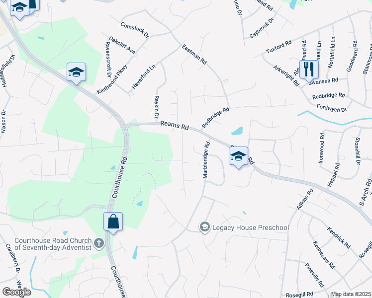 map of restaurants, bars, coffee shops, grocery stores, and more near 207 Monath Road in Richmond