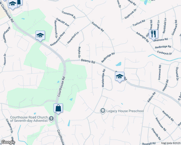 map of restaurants, bars, coffee shops, grocery stores, and more near 210 Monath Road in Richmond