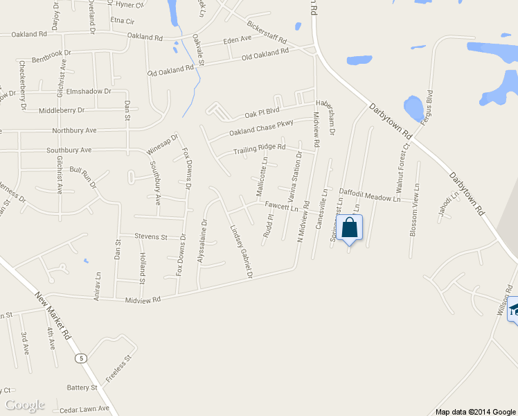 map of restaurants, bars, coffee shops, grocery stores, and more near 1601 Fawcett Lane in Richmond