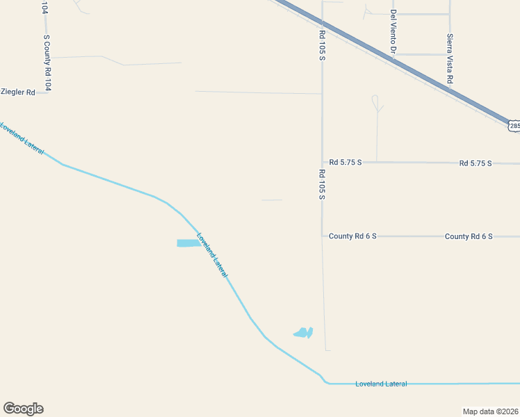 map of restaurants, bars, coffee shops, grocery stores, and more near 5767 Road 105 South in Alamosa