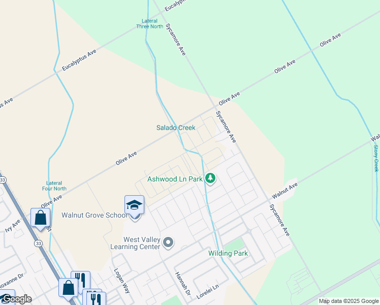 map of restaurants, bars, coffee shops, grocery stores, and more near 860 Olive Avenue in Patterson