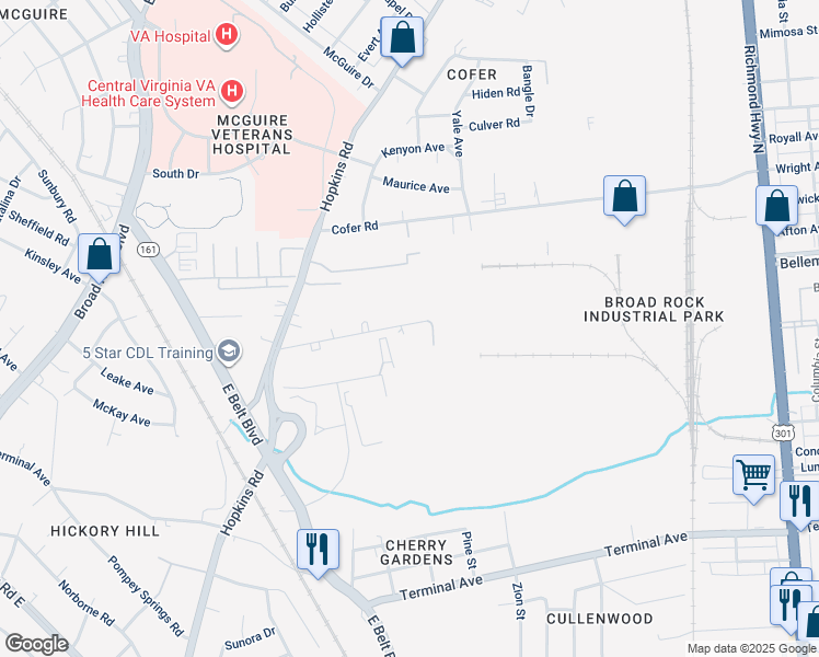 map of restaurants, bars, coffee shops, grocery stores, and more near 3225 Shaw Lane in Richmond