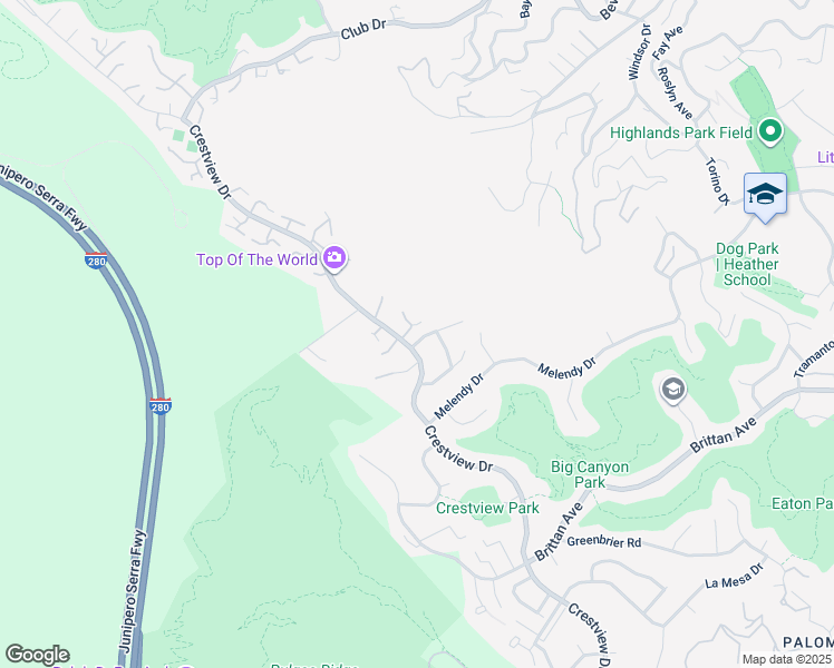 map of restaurants, bars, coffee shops, grocery stores, and more near 108 Normandy Court in San Carlos