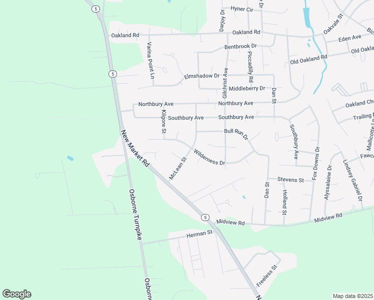 map of restaurants, bars, coffee shops, grocery stores, and more near 1211 Wilderness Drive in Richmond