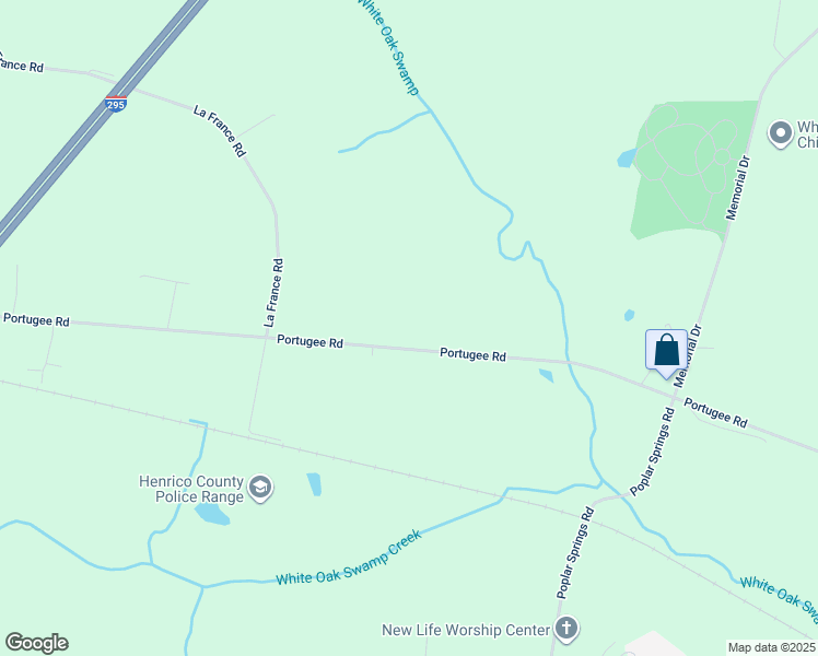 map of restaurants, bars, coffee shops, grocery stores, and more near 2170 Portugee Road in Sandston