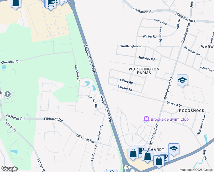 map of restaurants, bars, coffee shops, grocery stores, and more near 6573 Balsam Road in Richmond