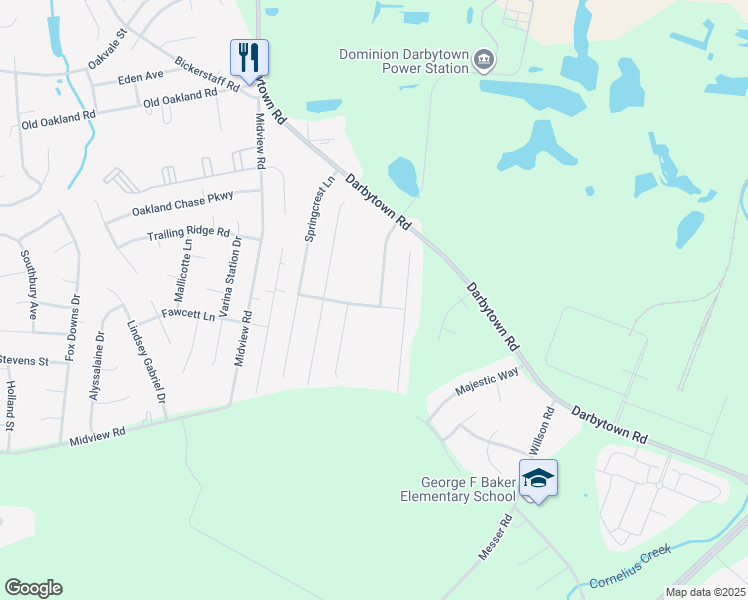 map of restaurants, bars, coffee shops, grocery stores, and more near 1952 Daffodil Meadow Lane in Richmond