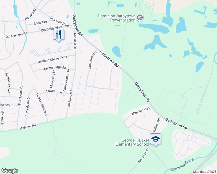 map of restaurants, bars, coffee shops, grocery stores, and more near 1952 Daffodil Meadow Lane in Richmond