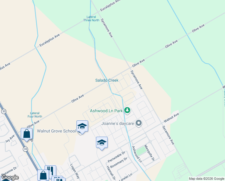 map of restaurants, bars, coffee shops, grocery stores, and more near 860 Olive Avenue in Patterson