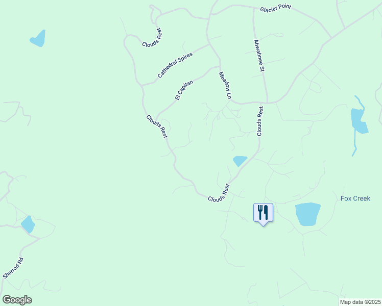 map of restaurants, bars, coffee shops, grocery stores, and more near 5828 Rainbow Falls in Mariposa