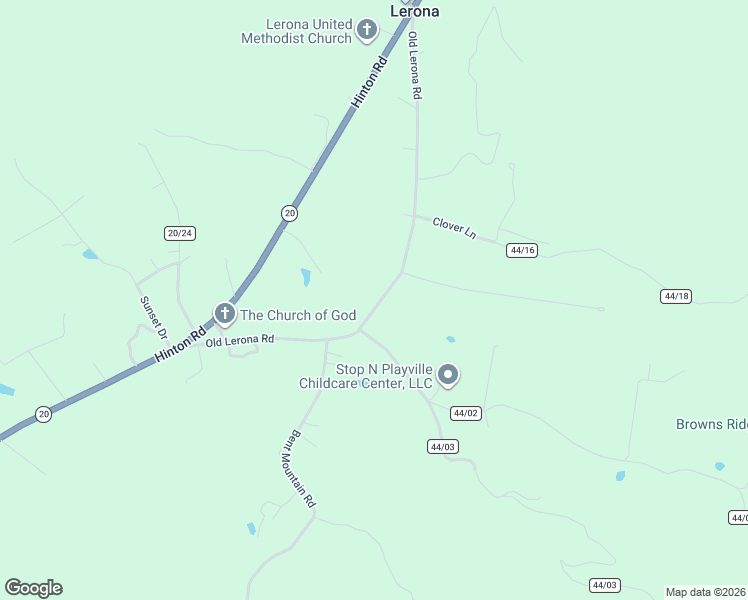 map of restaurants, bars, coffee shops, grocery stores, and more near 624 Old Lerona Rd in Lerona