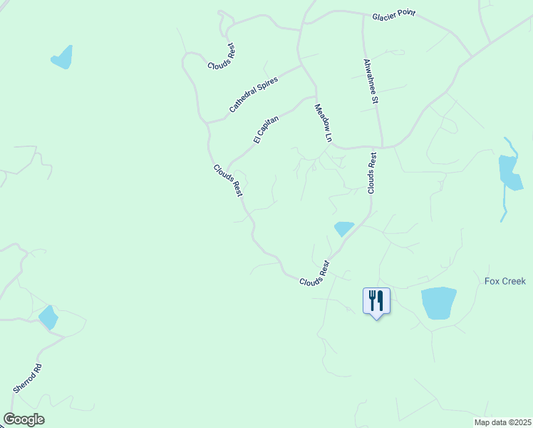 map of restaurants, bars, coffee shops, grocery stores, and more near 5828 Rainbow Falls in Mariposa