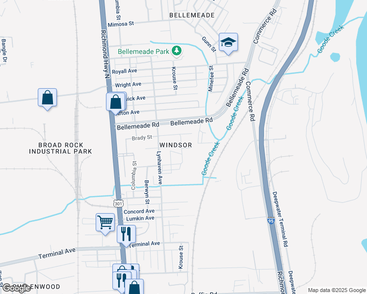 map of restaurants, bars, coffee shops, grocery stores, and more near 2200-2298 Colby Ln in Richmond