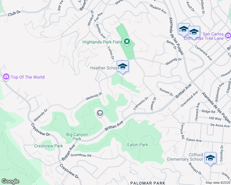 map of restaurants, bars, coffee shops, grocery stores, and more near 430 Portofino Drive in San Carlos