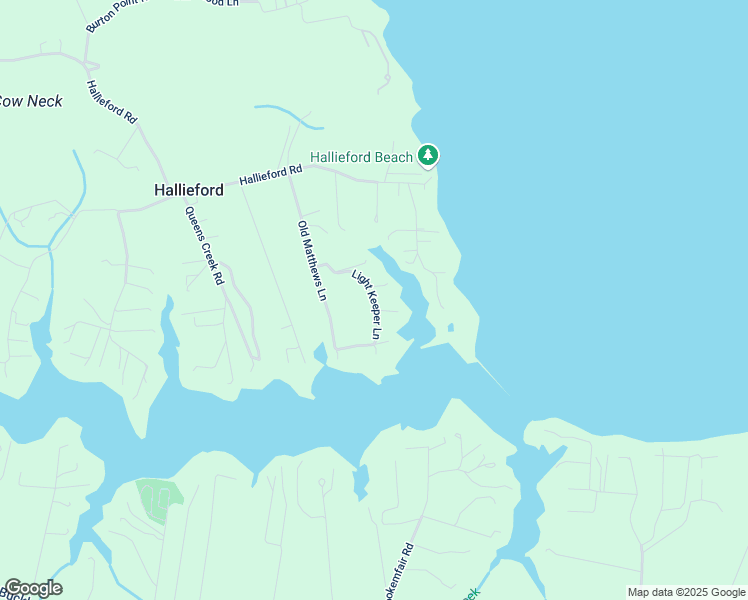map of restaurants, bars, coffee shops, grocery stores, and more near Light Keeper Lane in Mathews County