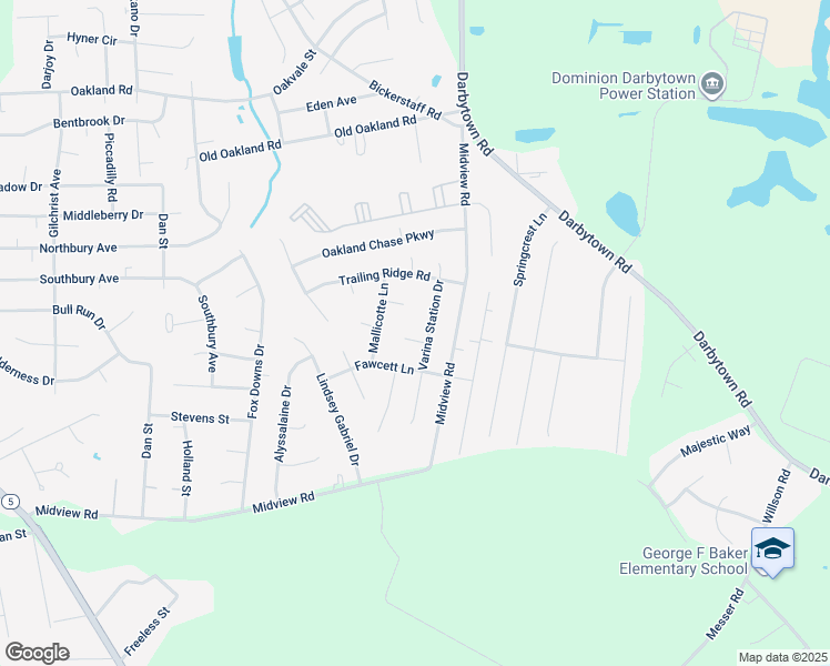 map of restaurants, bars, coffee shops, grocery stores, and more near 1612 Varina Station Court in Richmond