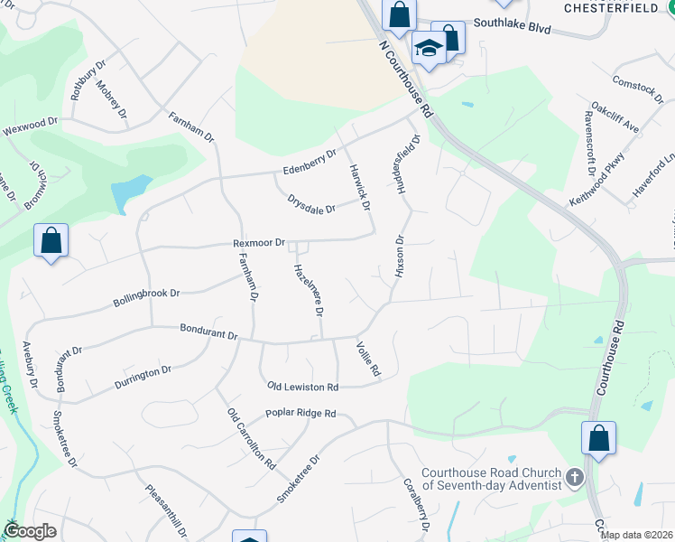 map of restaurants, bars, coffee shops, grocery stores, and more near 218 Bunnratty Road in Richmond